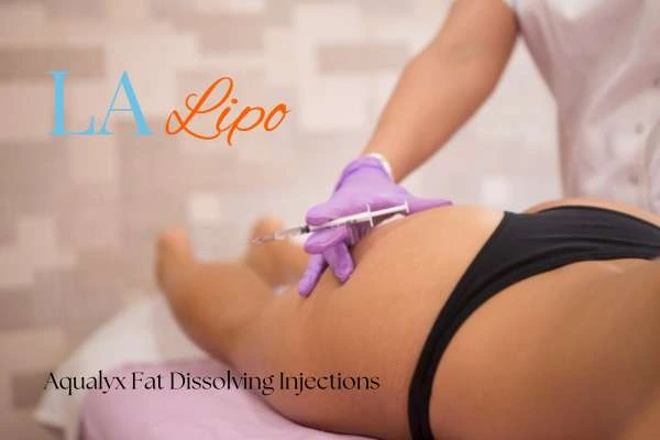Woman having fat dissolving injections Camberley on thighs