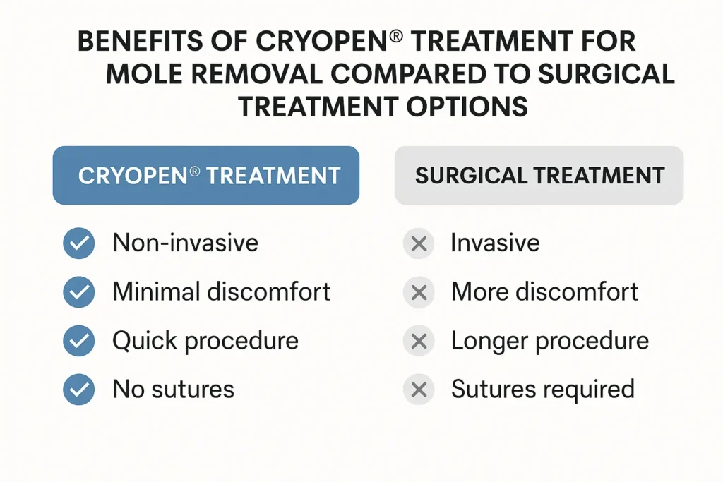 Benefits of facial mole removal Camberley - call our team today to book a consultation